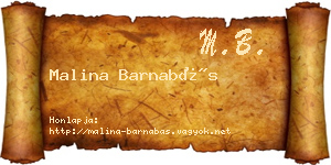 Malina Barnabás névjegykártya
