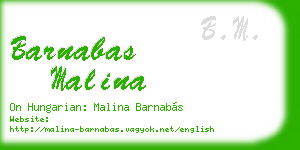 barnabas malina business card